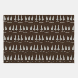 メリークリスマス千鳥格子のの木柄 ラッピングペーパーシート