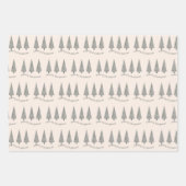 メリークリスマス千鳥格子のの木柄 ラッピングペーパーシート (正面)