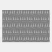 メリークリスマス千鳥格子のの木柄 ラッピングペーパーシート (正面)