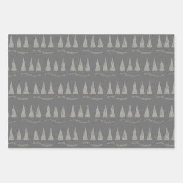 メリークリスマス千鳥格子のの木柄 ラッピングペーパーシート