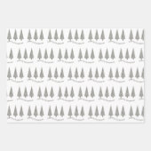 メリークリスマス千鳥格子のの木柄 ラッピングペーパーシート (正面)