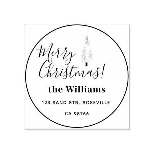 メリークリスマス千鳥格子のの木 ラバースタンプ (インプリント)