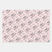 メリークリスマス千鳥格子のミュージカルノート ラッピングペーパーシート (正面)