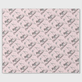 メリークリスマス千鳥格子のミュージカルノート ラッピングペーパー (フラット)