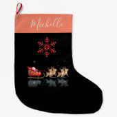 メリークリスマス及び明けましておめでとう! ギフトサンタ ラージクリスマスストッキング (正面)