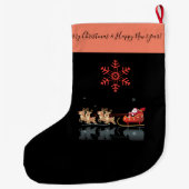 メリークリスマス及び明けましておめでとう! ギフトサンタ ラージクリスマスストッキング (裏面)