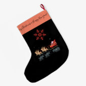 メリークリスマス及び明けましておめでとう! ギフトサンタ ラージクリスマスストッキング (裏面 (吊り時))