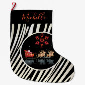 メリークリスマス及び明けましておめでとう! ギフトサンタ ラージクリスマスストッキング (正面)