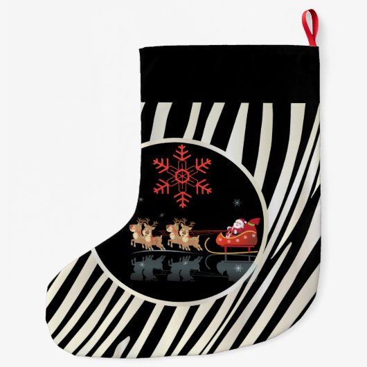 メリークリスマス及び明けましておめでとう! ギフトサンタ ラージクリスマスストッキング (裏面)