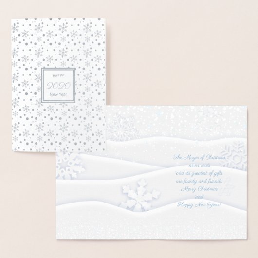 メリークリスマス及び明けましておめでとう! 2020クリスマスの雪 箔カード (ディスプレー)