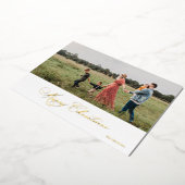 メリークリスマス台本のある優雅さ 箔シーズンカード (回転した状態)