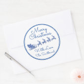 メリークリスマス名グレースレイサンタディアホワイト ラウンドシール (封筒)