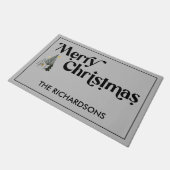 メリークリスマス名スカンジナビアのクリスマスツリー ドアマット (アングル)