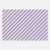 メリークリスマス名モノグラムピンクの海軍10代の少女 ラッピングペーパーシート (正面3)