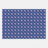 メリークリスマス名モノグラムピンクの海軍10代の少女 ラッピングペーパーシート (正面3)