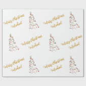 メリークリスマス名前をカスタムするエレガントパーソナライズされた ラッピングペーパー (フラット)