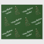 メリークリスマス名前をカスタムするエレガントパーソナライズされた ラッピングペーパー (フラット)