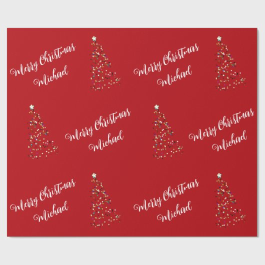 メリークリスマス名前をカスタムするエレガントパーソナライズされた ラッピングペーパー (フラット)