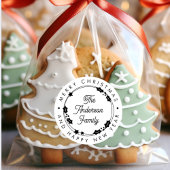 メリークリスマス名前をカスタムするスクリプトホリーリース ラウンドシール