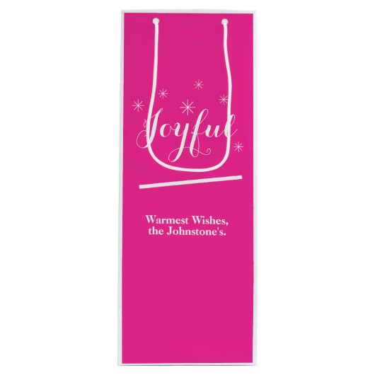 メリークリスマス名前をカスタムするモダンシックスタイリッシュ ワインギフトバッグ (正面)