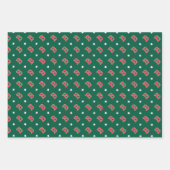 メリークリスマス名前をカスタムするモノグラムグリーンレッド ラッピングペーパーシート (正面3)