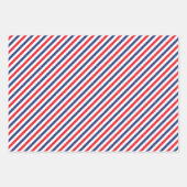 メリークリスマス名前をカスタムするモノグラムネイビーレッド ラッピングペーパーシート (正面3)