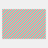 メリークリスマス名前をカスタムするモノグラムレッドグリーン ラッピングペーパーシート (正面3)