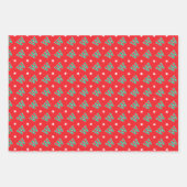 メリークリスマス名前をカスタムするモノグラムレッドグリーン ラッピングペーパーシート (正面3)