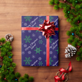 メリークリスマス名前をカスタムするラッピング紙 ラッピングペーパー