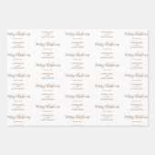 メリークリスマス名前をカスタムするレッドホワイトグリーン ラッピングペーパーシート (正面3)