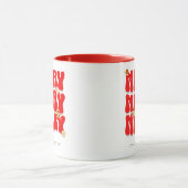 メリークリスマス名前をカスタムするレトログルーヴィボホ マグカップ (中央)