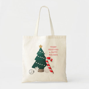 メリークリスマス名前をカスタムする会社ロゴ予算 トートバッグ