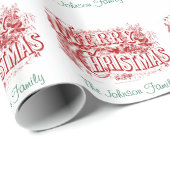 メリークリスマス名前をカスタムする紙 ラッピングペーパー (ロールコーナー)