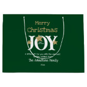 メリークリスマス名台本素朴緑 ラージペーパーバッグ (正面)