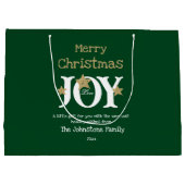 メリークリスマス名台本素朴緑 ラージペーパーバッグ (裏面)