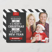 メリークリスマス名門私立校風のシャルボード2014フォトカード シーズンカード (正面/裏面)