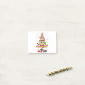 メリークリスマス図書館ツリーかわいい本好き ポストイット (デスク上)