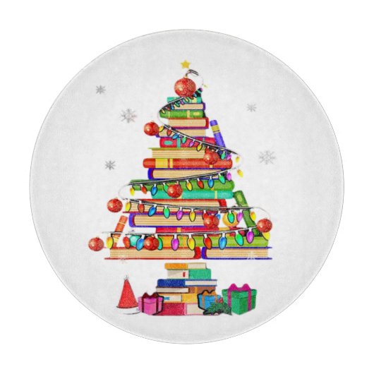メリークリスマス図書館ツリー カッティングボード (正面)