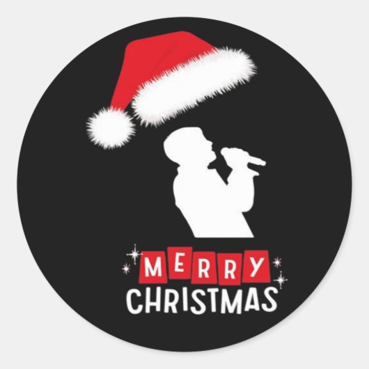 メリークリスマス図書館ツリー ラウンドシール (正面)