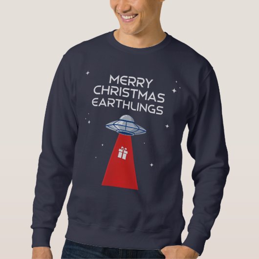 メリークリスマス地球人、宇宙のクリスマス! スウェットシャツ (正面)