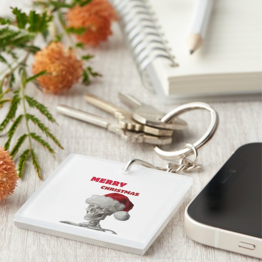 メリークリスマス基本長袖Tシャツ キーホルダー (正面右)