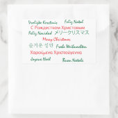 メリークリスマス多くの言語グリーンレッド 長方形シール (バッグ)