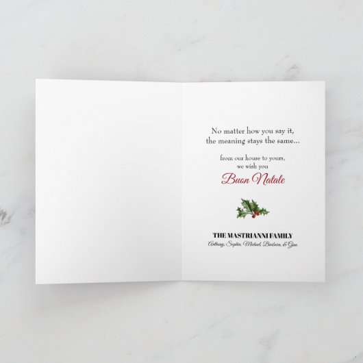 メリークリスマス多言語対応金ゴールドタイポグラフィ シーズンカード (内部)