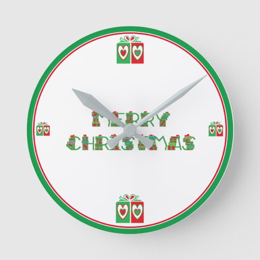 メリークリスマス大型アクリルウォールクロック ラウンド壁時計 (正面)