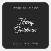 メリークリスマス大豆キャンドル | ミニマクラシックリスト スクエアシール (正面)