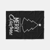 メリークリスマス女性男性少年の女の子クリスマスTre フリースブランケット (正面(横))