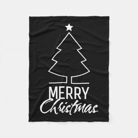 メリークリスマス女性男性少年の女の子クリスマスTre フリースブランケット (正面)