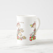 メリークリスマス子供たちは恵み中国マグカップ ボーンチャイナマグカップ (正面右)