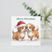 メリークリスマス子犬のホリデーカード (スタンド正面)