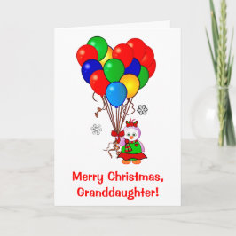 メリークリスマス孫娘ペンギンと風船 シーズンカード
